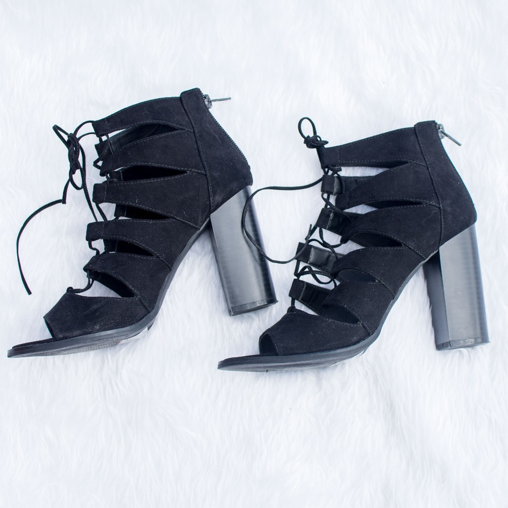 Black F21 Heels w/ Laces